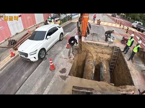 굴삭기 엥콘 틸트로테이터 지역난방 가시설 및 터파기 작업 (PART.3-1) excavator