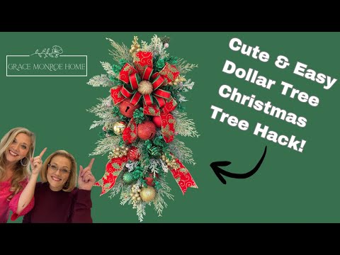 Turn Dollar Tree Christmas Trees Into Gorgeous Holiday Swags! (Easy DIY)