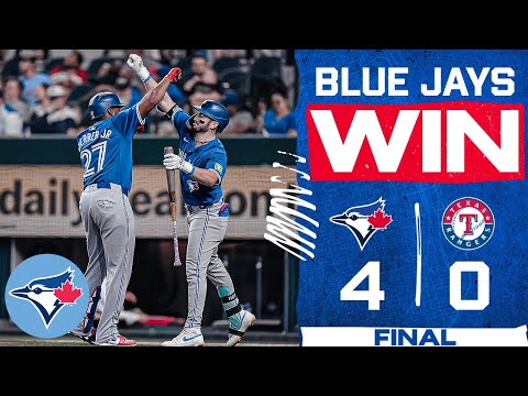 Blue Jays pitchers shine, Vladimir Guerrero Jr. clubs TWO homers in a shutout win over the Rangers!