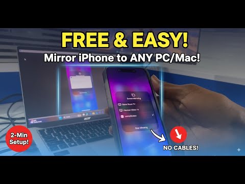 How to Mirror iPhone Screen to PC/Mac FREE - Screen Mirroring Tutorial (No Cables Needed!)