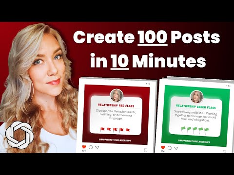 How to Bulk Create Social Media Posts with ChatGPT + Canva (100 posts in 10 minutes!)