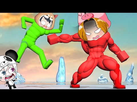 NPC들의 끝장 대결!! 복수를 위해 보스를 찾아간 시방이와 돼랑이! 보스나와!! npc ragdoll 애니메이션 상황극 [꿈토이 꿀잼 리액션]