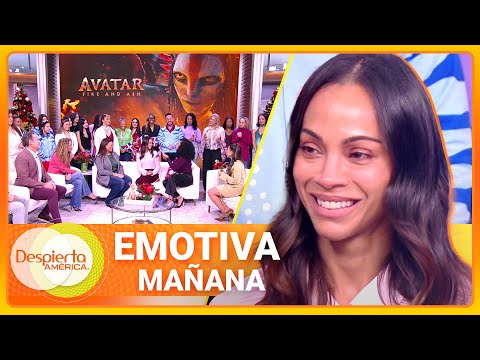 Zoe Saldaña is moved to tears by a fan | Despierta América | Dec 12