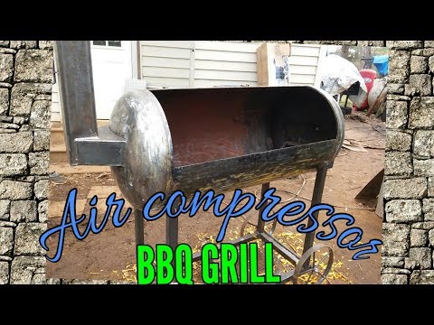 Air compressor turned bbq pit part1/2
