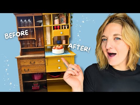 Antique Hutch Gets a SHOCKING Modern Twist!