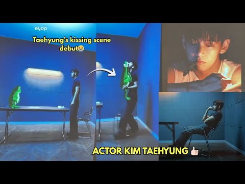 TAEHYUNG DOING A KISSING SCENE WITH A PIXELATED FROG AND GETTING EATEN UP AFTER😭