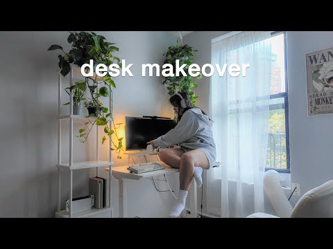 desk makeover vlog | making my work from home desk setup a tiny bit more ~aesthetic~