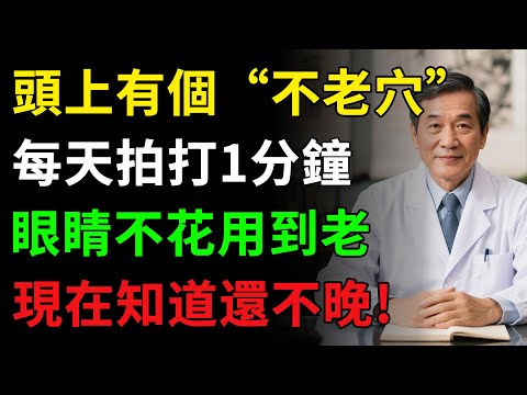 頭上有個“不老穴”，每天拍打1分鐘，眼睛不花用到老現在知道還不晚！揭秘養生真相健康知識老年健康#健康知识 #健康飲食 #養老生活 #老年健康 #樂齡健康