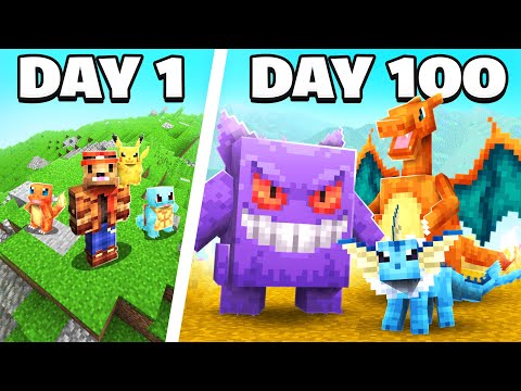 I Spent 100 Days as KANTO TRAINER in Pokémon Minecraft Vs my Rival! (Duos Cobblemon)