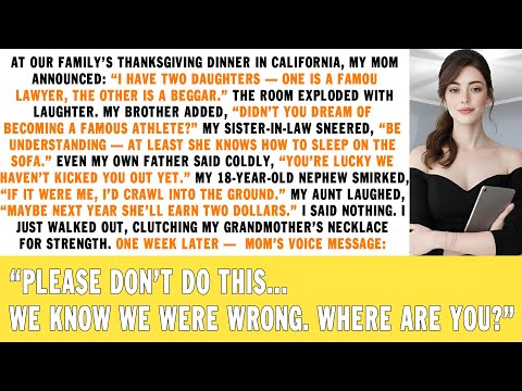 My Mom Announced, “I Have Two Daughters —a Famous Lawyer, a Beggar,” at Our Thanksgiving Dinner, And
