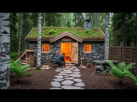 Solo Log Cabin Build in the Tropical Forest: Start to Finish