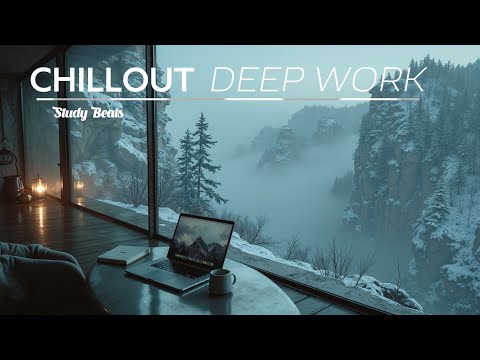 Productive Deep Work Music | Cozy Winter Laptop View - Ambient Focus & Study Beats