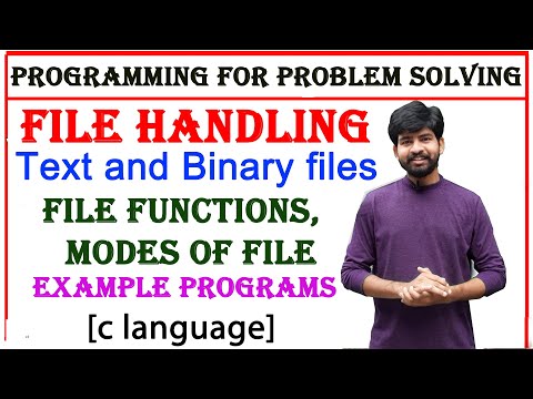 file handling in c, text and binary files, file operations, file functions and modes with program