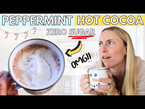 My *NEW* Peppermint Hot Chocolate Recipe [18 grams protein, zero added sugar!]