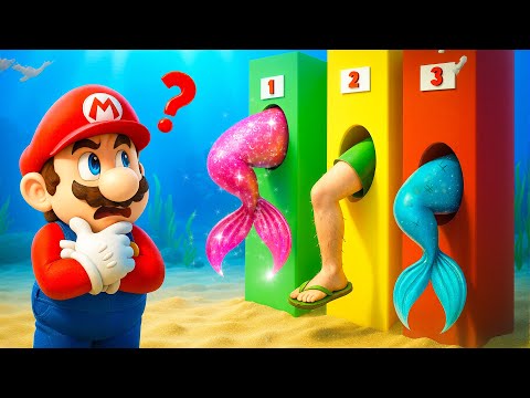 Mario's Choice: Who Real Mermaid Peach Behind the Door!? The Mario Bros Game Animation
