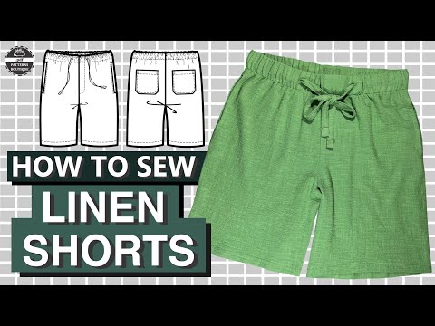 Linen Shorts for Men – Complete Sew-Along Tutorial (No Talking) | PDF Patterns Boutique