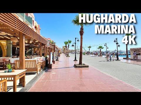 Hurghada Marina 4k Walkthrough - Egypt 🇪🇬