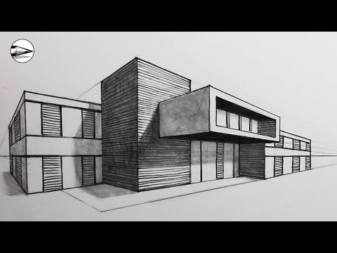 How to Draw a Modern House using Two-Point Perspective