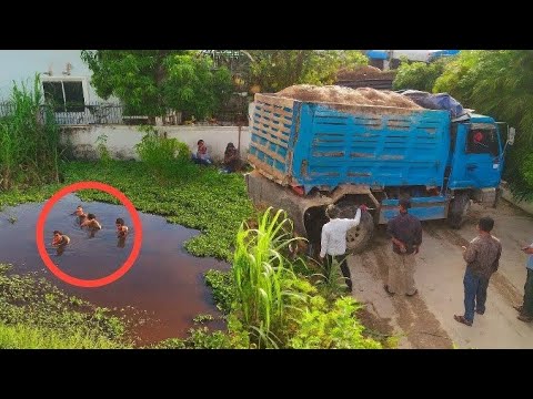 New Project Disaster? Truck Deep in Mud While Filling Pond
