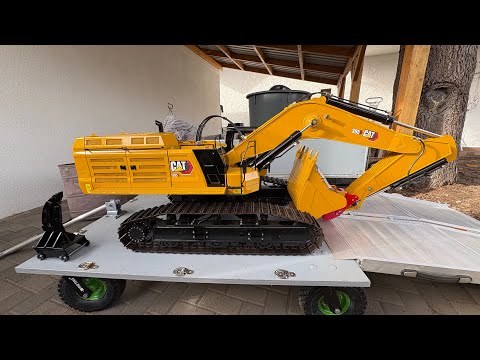 RC Excavator CAT 395 - 1/8, first test 