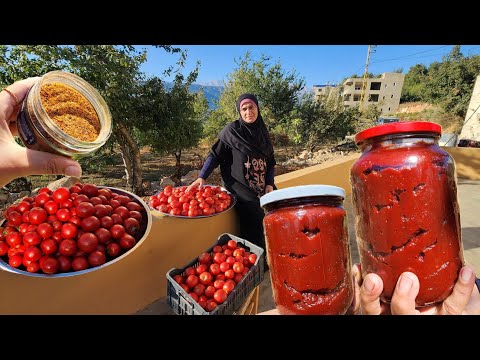 دبس البندورة كما لم تشاهدوه من قبل🔥🇱🇧حتى القشور كنز ثمين!😱🔥الطريقة التراثية الأصلية🔥