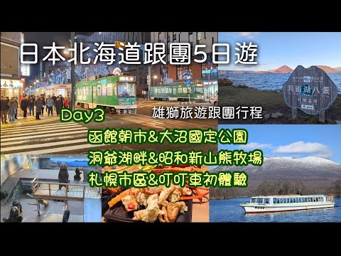 GoGo北海道!!北海道跟團Day3｜函館朝市&大沼國定公園&洞爺湖畔&昭和新山&昭和新山熊牧場&札幌市區&叮叮車初體驗!!#日本 #北海道旅遊 #函館朝市 #大沼國定公園 #昭和新山熊牧場 #札幌