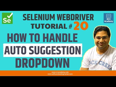 Selenium WebDriver Tutorial #20 - How to Handle Auto Suggestion Dropdown