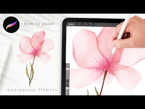 here's how to paint simple transparent watercolor flowers 🌸 Procreate tips and tricks for beginners