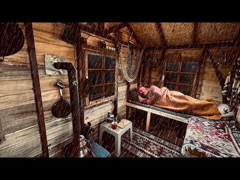 Caught in a Heavy Rain and Hail – 3 Days in Tiny House– Off the Grid