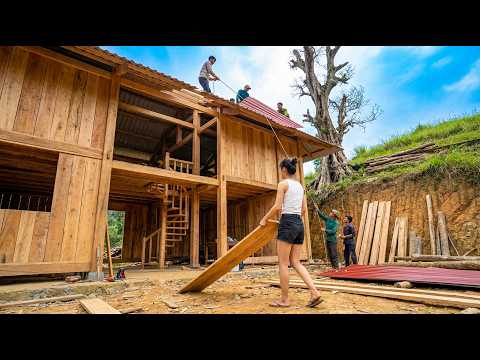 I Built a Large Wooden House with Villagers in Rural Life
