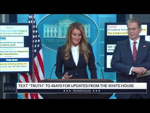 Press Secretary Karoline Leavitt, Scott Bessent, and Kelly Loeffler Brief Members of the Media