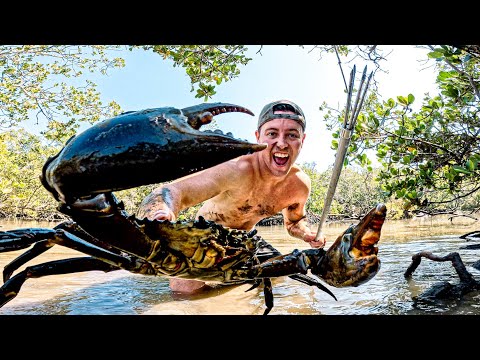 Surviving 2 DAYS Using Only A Spear To Catch Food