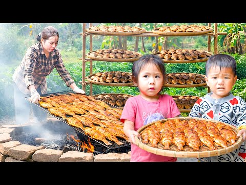 How to Make Marinated Smoked Fish with Two Children - Bring them to Market to Sell