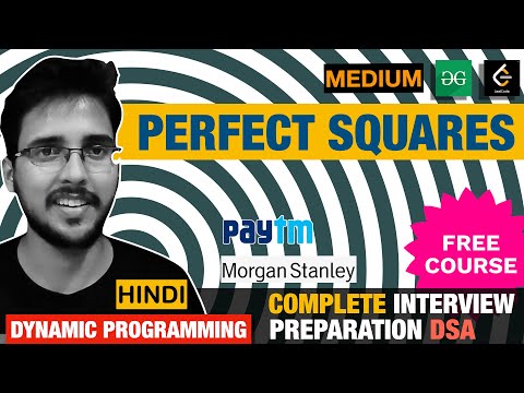 Perfect Squares ⭕️ Dynamic Programming Leetcode Problems solutions Hello World by prince #recursion