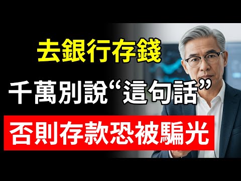 30年銀行主管警告！去銀行存錢，這3句話打死也別說！一開口，利息少一半，存款還恐變“保單”！90%的長輩都中招！