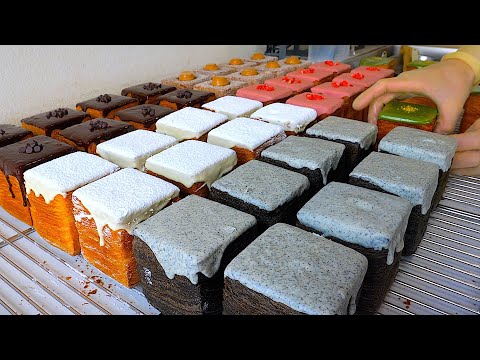 72 hours to make one bread! 6 types of cube pastries filled with cream - Korean street food