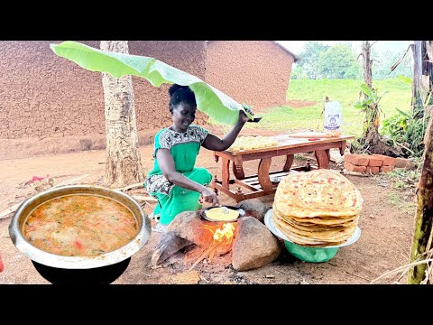 Roofing Our African Kitchen|#cooking Soft Layered Carrot Chapati+Green Grams On A Rainy Day 🌧️