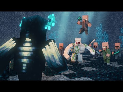 Warden vs Iron Golem and Villagers Army FIGHT MINECRAFT ANIMATION LIFE