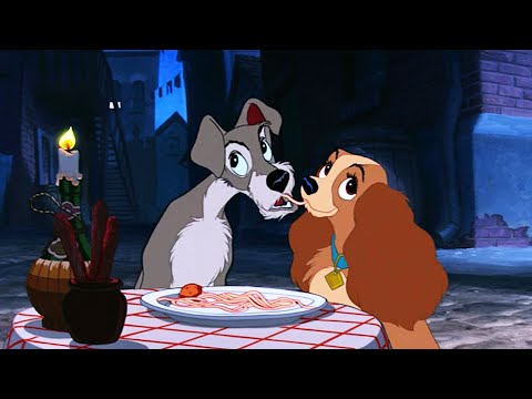 流芳影史的极致浪漫镜头，为了守护在你身边，他放弃了无限的自由，4万人打出8.6高分，19分钟看完1955年爱情喜剧动画《小姐与流浪汉》