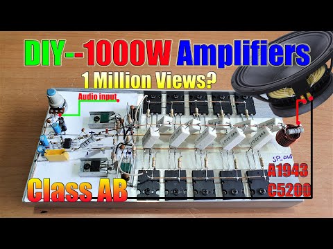 Diy 1000 Watts High Power Amplifier Using Transistors 2SC5200 and 2SA1943 - V1