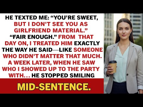 He texted me: "You're sweet, but I don't see you as girlfriend material." I replied, …