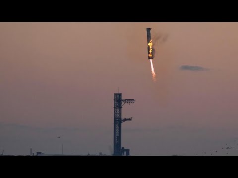 SpaceX Starship launch: Mechanical arms catch rocket booster back at the launch pad