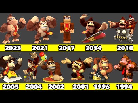 Evolution of Donkey Kong Playable Character Game Graphics In Nintendo Games (1994-2024)