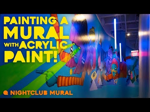 Making of the Q Nighclub Mural - Long Hallway Acrylic Mural