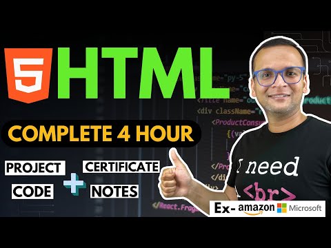 🚀 🔥 HTML Complete Course (2024) for Beginners | Projects | Notes | Github | Certification