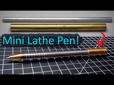 Make an aluminum and brass pen on a mini lathe
