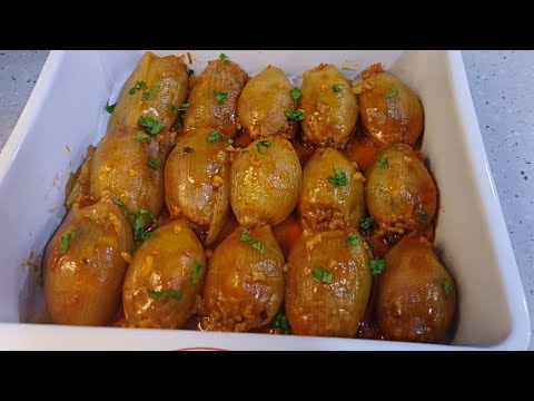 How To Make Stuffed Onions Recipe | Mahshi Onion | Mahshi Basal Arabic Food