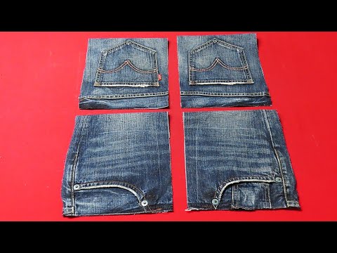DIY"안입는 청바지" 로 포켓 살려 "토트백" 깔끔하게 만드는 방법!/"demin 5 pocket" tote bag/made of old jeans