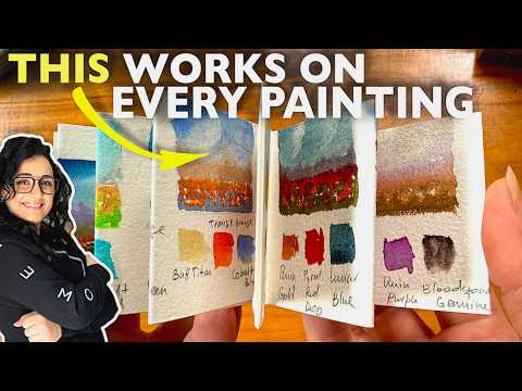 ❗️Pro-SECRET Watercolorists use ✦MODIFIED TRIADIC PALETTE For Instant Harmony + Meeden paper review