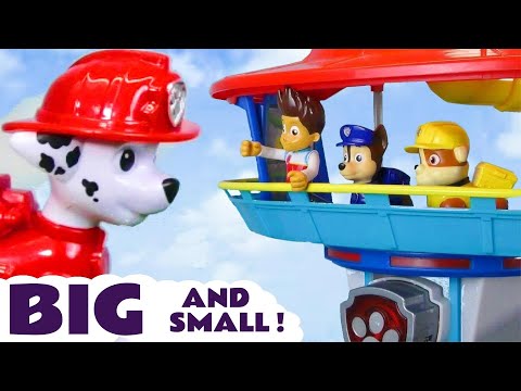 Big and Small Paw Patrol Pups in fun Pup toy Stories